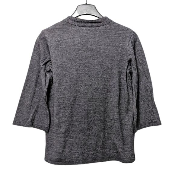 SUNHEE MOON 100% Wool Cropped 3/4 Sleeve Top L - Picture 3 of 6